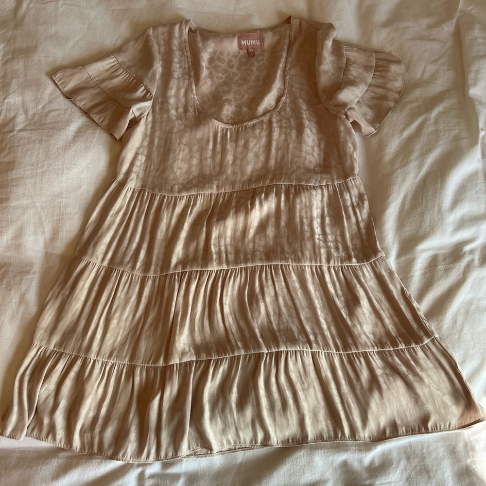 Show Me Your Mumu Valley Mini Dress in Cream Cheetah Print